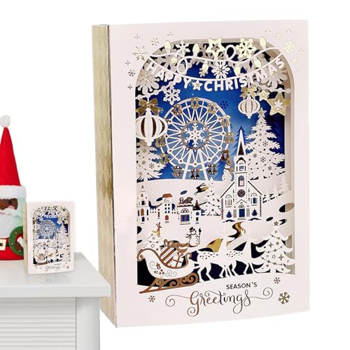 Jlobnyiun Weihnachtsgrußkarten - 3D Weihnachtskarten, Weihnachtskarten zum Gravieren von Karten Frohe Feiertage | Einzigartige Grußkarten für die Jahreszeiten, Weihnachts-Segenkarte für die Jlobnyiun Weihnachtsgrußkarten - 3D Weihnachtskarten, Weihnachtskarten zum Gravieren von Karten Frohe Feiertage | Einzigartige Grußkarten für die Jahreszeiten, Weihnachts-Segenkarte für die von Jlobnyiun