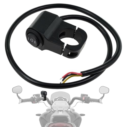 Motorrad Licht Controller, Motorrad Scheinwerfertaste, Ein/Aus Kontroller | Wasserdichte Scheinwerfer mit Ein/Aus-Schalter, Robuster Steuerknopf am Lenker mit Kabel Motorrad Licht Controller, Motorrad Scheinwerfertaste, Ein/Aus Kontroller | Wasserdichte Scheinwerfer mit Ein/Aus-Schalter, Robuster Steuerknopf am Lenker mit Kabel von Jlobnyiun