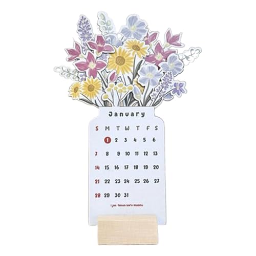 Stehender Tischkalender - Monatsplaner, künstlerischer Blumenkalender | Monatsplaner mit abnehmbarer Basis, Kalenderorganizer gerade bis 12 Monate, gemusterter Kalender Stehender Tischkalender - Monatsplaner, künstlerischer Blumenkalender | Monatsplaner mit abnehmbarer Basis, Kalenderorganizer gerade bis 12 Monate, gemusterter Kalender von Jlobnyiun