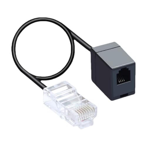 Telefonleitungsadapter, Telefonstecker-Konverterkabel, Ethernet-Steckverbinder-Adapter - RJ11 auf RJ45 Adapter | Kompaktes Verlängerungskabel von 14 Zoll mit funktionalem von Jlobnyiun