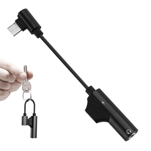 Typ C Kopfhörer und Ladegerät, USB C Kopfhörer Adapter mit Ladung, Audio Dongle Konverter | 2 in 1 Konverter Dongle vom USB C auf 3,5 mm Konverter für Mobiltelefone von Jlobnyiun