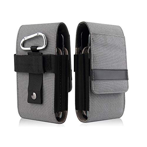 Dual Layer Gürtelclip Schlaufe Holster Smartphone Tasche mit Kartenfach Halter für Samsung Galaxy A21S / A51 / A71 / A40 / S20 Ultra / S10 / Note 20 Ultra / Note10+ / Note 9 / M51 / M31S (Grau) von Jlyifan