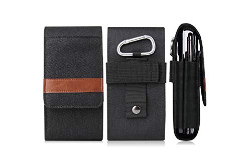 Handy Card Slot Dual Layer Gürtelclip Schlaufe Holster für iPhone 11 Pro Max/XS Max/Xiaomi Redmi Note 9/Note 8/OnePlus Nord/8 Pro/7 Pro/7T/6T (Schwarz) von Jlyifan