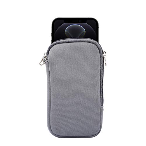 Jlyifan Neopren-Handyhülle, Netztasche, Umhängeband für iPhone 16, 15, 14, 13, 12, 11 Pro, X, XS, SE, Samsung Galaxy S24, S23, S22, S21, S20, S10, S10e, Google Pixel 8, 7a, 5, 4a, 4 (Grau) von Jlyifan