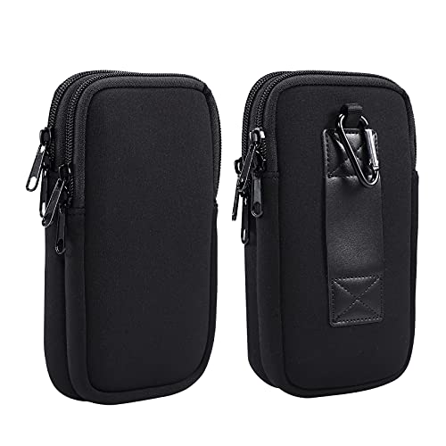 Zweilagige Universal-Neopren-Handyhülle, Gürtelschlaufe, Holster für iPhone 12 Pro Max 11 Pro Max XR XS Max/Google Pixel 5 4a 5G 4XL 3a 3XL / OnePlus 9 9R 9 Pro 8 8T Nord 7 7T (schwarz) von Jlyifan