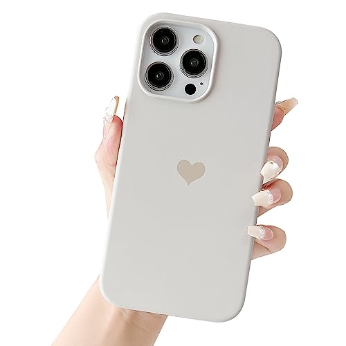 Jmltech Für iPhone 14 Pro Max Hülle Silikon Frauen Mädchen Herz mit weichem Anti-Kratz-Mikrofaser-Futter Schutzhülle Handyhülle für iPhone 14 Pro Max Rosa (Grau) von Jmltech