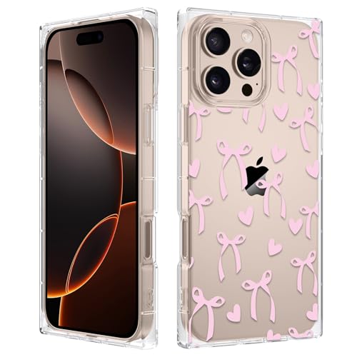 Jmltech Schutzhülle für iPhone 15 Pro Max, niedlich, Mädchen, transparent, Silikon, rechteckig, Schleife, Herzen, transparent, stoßfest, für iPhone 15 Pro Max Jmltech Schutzhülle für iPhone 15 Pro Max, niedlich, Mädchen, transparent, Silikon, rechteckig, Schleife, Herzen, transparent, stoßfest, für iPhone 15 Pro Max von Jmltech