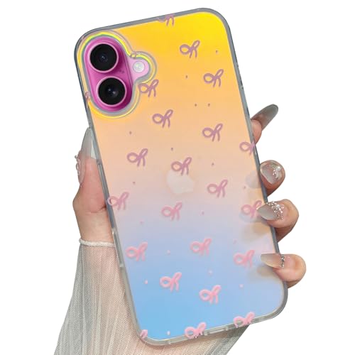 Jmltech Schutzhülle für iPhone 16 Plus, niedlich, schillernd, mit Schleife, trendig, mit farbwechselnden Herzen, glitzernd, stoßfest, für iPhone 16 Plus Jmltech Schutzhülle für iPhone 16 Plus, niedlich, schillernd, mit Schleife, trendig, mit farbwechselnden Herzen, glitzernd, stoßfest, für iPhone 16 Plus von Jmltech
