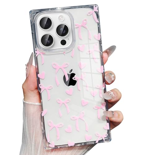 Jmltech Schutzhülle für iPhone 16 Pro, süßes Mädchen, Silikon, rechteckig, Schleife, Herzen, transparent, stoßfest, für iPhone 16 Pro Jmltech Schutzhülle für iPhone 16 Pro, süßes Mädchen, Silikon, rechteckig, Schleife, Herzen, transparent, stoßfest, für iPhone 16 Pro von Jmltech