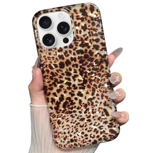 Jmltech Schutzhülle für iPhone 16 Pro Max, Geparden-Druck, Leopardenmuster, luxuriös, funkelnd, niedlich, trendig, Silikon, stoßfest, für iPhone 16 Pro Max, Schwarz von Jmltech