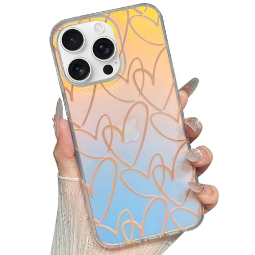 Jmltech Schutzhülle für iPhone 16 Pro Max, niedlich, schillernd, trendig, mit Farbwechsel-Effekt, Herzen, glitzernd, stoßfest, für iPhone 16 Pro Max Jmltech Schutzhülle für iPhone 16 Pro Max, niedlich, schillernd, trendig, mit Farbwechsel-Effekt, Herzen, glitzernd, stoßfest, für iPhone 16 Pro Max von Jmltech