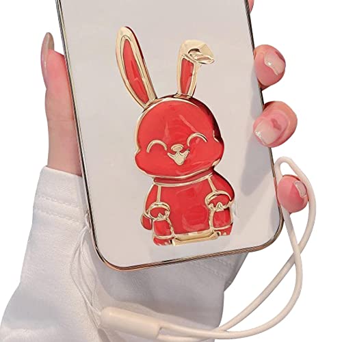 Joberio Bunny Rabbit-Telefonhalterung – niedliches Kaninchen-förmiges Telefonständer-Schreibtischzubehör, faltbarer Kaninchen-Handyhalter, selbstklebende Desktop-Display-Halterung, zusammenklappbar, g von Joberio