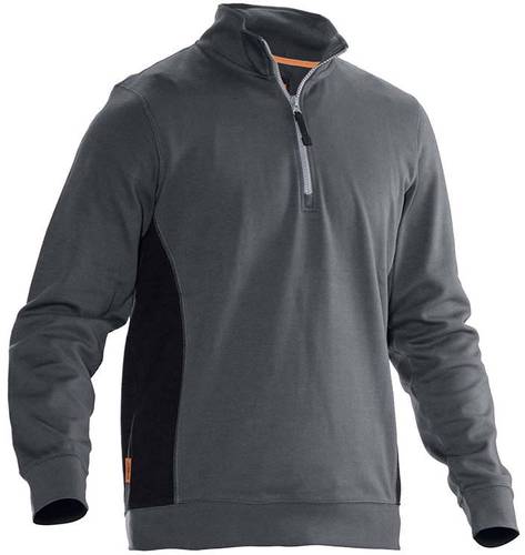 Jobman J5401-grau/schwarz-XS Sweatshirt mit Kragen 1/2 zip Kleider-Größe: XS Dunkelgrau, Schwarz von Jobman