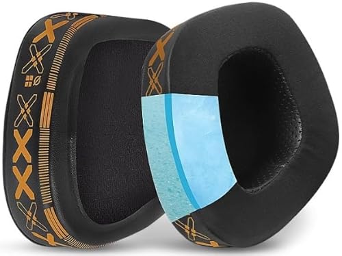 Joghaw Ersatz-Ohrpolster für Corsair Void, Void Pro, Void Elite Kopfhörer, weiches Protein-Leder und Eisseiden-Mesh und Memory-Schaum-Kissen, gelber Druck Joghaw Ersatz-Ohrpolster für Corsair Void, Void Pro, Void Elite Kopfhörer, weiches Protein-Leder und Eisseiden-Mesh und Memory-Schaum-Kissen, gelber Druck von Joghaw