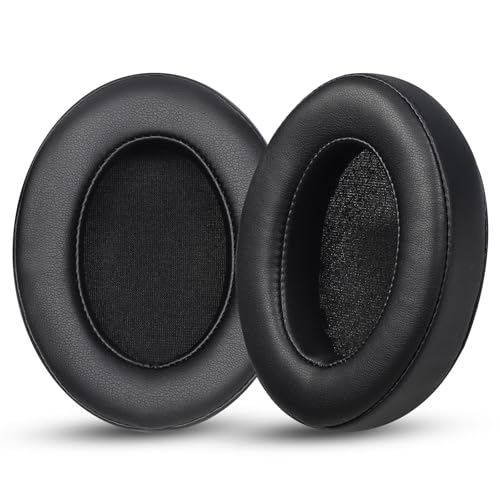 Joghaw Ersatz-Ohrpolster für Kopfhörer, kompatibel mit Sony WH-1000xm3, Premium-Proteinleder-Kissen mit weichem Memory-Schaum für Komfort, Schwarz von Joghaw