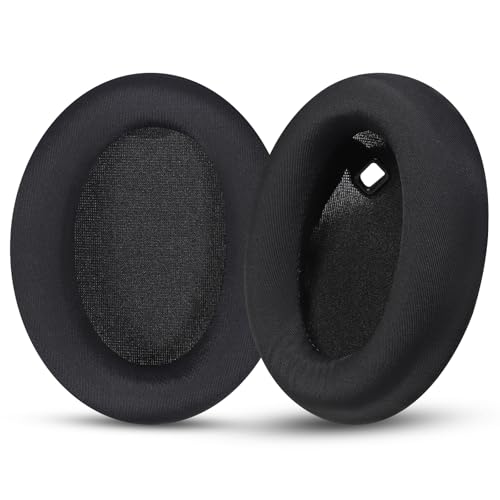 Joghaw Ersatz-Ohrpolster für Kopfhörer, kompatibel mit Sony WH-1000xm4, Premium-Eisseide-Kissen mit weichem Memory-Schaum für Komfort, Schwarz von Joghaw
