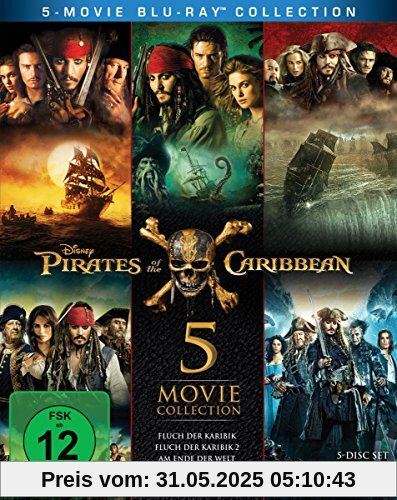 Pirates of the Caribbean 1-5 Box [Blu-ray] von Johnny Depp