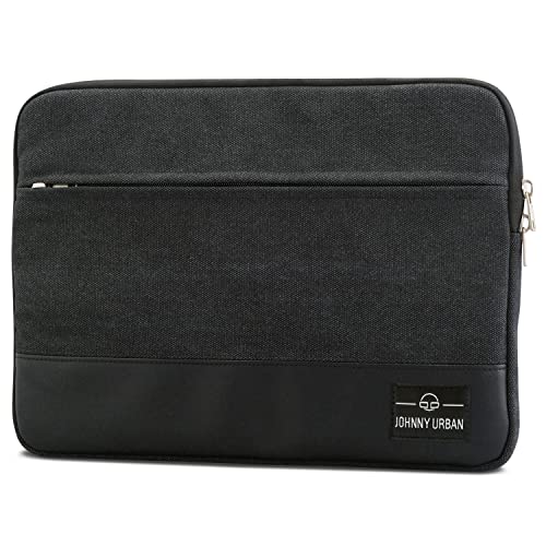 Johnny Urban Laptophülle 15-15.6 Zoll Anthrazit-Schwarz Canvas Laptop Sleeve 15-15.6" Schutzhülle Laptoptasche Hülle Case für Dell HP ASUS Acer Lenovo UVM. - Notebook Tasche aus Baumwolle von Johnny Urban