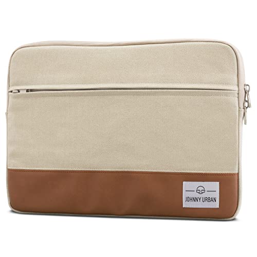 Johnny Urban Laptophülle 15-15.6 Zoll Hellbeige Canvas Laptop Sleeve 15-15.6" Schutzhülle Laptoptasche Hülle Case für Dell HP ASUS Acer Lenovo UVM. - Notebook Tasche aus Baumwolle von Johnny Urban