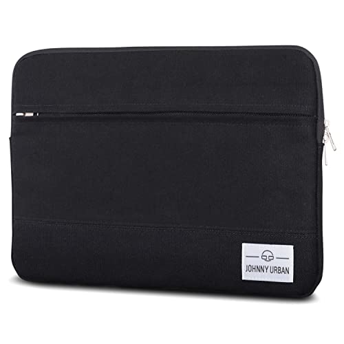 Laptophülle MacBook Pro 14 M1 Zoll Schwarz - Johnny Urban Canvas Laptop Sleeve Schutzhülle für 14 Zoll Laptops, das MacBook Pro 16 & Dell XPS 15 - Hülle Laptoptasche Notebook Tasche - Baumwolle von Johnny Urban