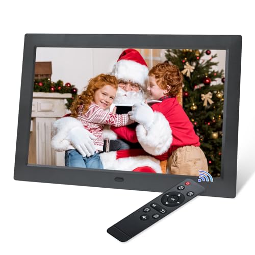 10.1 Zoll Digitaler Bilderrahmen 1280x800P Music Photo Video Player mit Fernbedienung/Multi-Diashow/Kalender/Uhr Alarmfunktion Schwarz von Johnziny