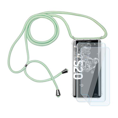 JoiCase Handyhülle für Samsung Galaxy S20 Ultra, Smartphone Necklace Transparent Silikon Hülle mit Handykette+ Panzerglas Schutzfolie, Hellgrün JoiCase Handyhülle für Samsung Galaxy S20 Ultra, Smartphone Necklace Transparent Silikon Hülle mit Handykette+ Panzerglas Schutzfolie, Hellgrün von JoiCase