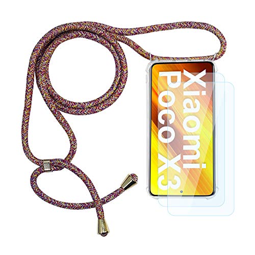 JoiCase Handyhülle für Xiaomi Poco X3 NFC/Poco X3 Pro Smartphone Necklace Transparent Silikon Hülle mit Handykette, 2 Panzerglas Schutzfolie, Regenbogen JoiCase Handyhülle für Xiaomi Poco X3 NFC/Poco X3 Pro Smartphone Necklace Transparent Silikon Hülle mit Handykette, 2 Panzerglas Schutzfolie, Regenbogen von JoiCase