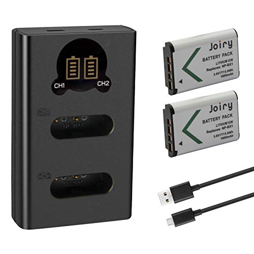 2 X NP-BX1 Ersetzt Akku und Dual Ladegerät Kompatibel mit Sony NP-BX1/M8 und Sony CyberShot DSC HX90 HX95 HX99 RX100 WX350 HX400V HDR AS100V FDR X1000 X3000 2 X NP-BX1 Ersetzt Akku und Dual Ladegerät Kompatibel mit Sony NP-BX1/M8 und Sony CyberShot DSC HX90 HX95 HX99 RX100 WX350 HX400V HDR AS100V FDR X1000 X3000 von Joiry