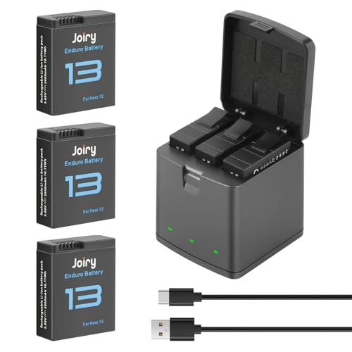 3X Joiry Hero 13 Akku für GoPro Hero 13, 2600mAh Hero 13 Akku mit 3-Kanal LED USB-C Schnellladegerät-Kit, Kompatibel mit GoPro Hero 13, HERO13 Black wiederaufladbare Akkus 3X Joiry Hero 13 Akku für GoPro Hero 13, 2600mAh Hero 13 Akku mit 3-Kanal LED USB-C Schnellladegerät-Kit, Kompatibel mit GoPro Hero 13, HERO13 Black wiederaufladbare Akkus von Joiry