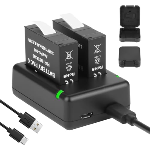 Joiry Insta 360 Ace Pro Akku Ersatz für Insta360 Ace Pro, 2 Stück 1800 mAh Akku + USB Ladegerät Zubehör kompatibel mit Insta360 Ace Pro Kamera Joiry Insta 360 Ace Pro Akku Ersatz für Insta360 Ace Pro, 2 Stück 1800 mAh Akku + USB Ladegerät Zubehör kompatibel mit Insta360 Ace Pro Kamera von Joiry