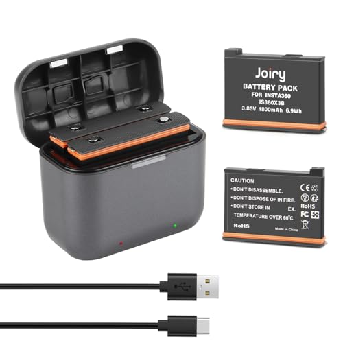 Joiry Insta 360 X3 Ersatz Akku und Ladegerät für Insta360 ONE X3 Dual-Ports Schnelllade Hub, 2PCS Batterie Ersatz Akku kompatibel mit Insta360 X3 Kamera Joiry Insta 360 X3 Ersatz Akku und Ladegerät für Insta360 ONE X3 Dual-Ports Schnelllade Hub, 2PCS Batterie Ersatz Akku kompatibel mit Insta360 X3 Kamera von Joiry