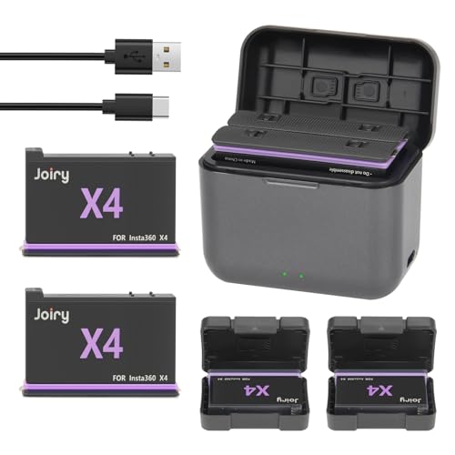 Joiry Insta 360 X4 Akku und Ladegerät für Insta360 X4 Action Kamera Dual-Ports Schnelllade Hub, 2PCS 2800mAh Batterie mit Ladegerät Zubehör kompatibel mit Insta360 X4 Kamera Joiry Insta 360 X4 Akku und Ladegerät für Insta360 X4 Action Kamera Dual-Ports Schnelllade Hub, 2PCS 2800mAh Batterie mit Ladegerät Zubehör kompatibel mit Insta360 X4 Kamera von Joiry