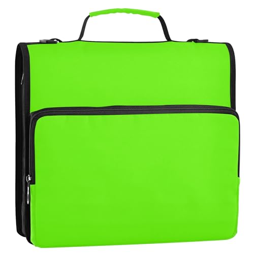 Bedruckter Ordner-Organizer mit Reißverschluss, 3,8 cm, D-Ring, hellgrün, Portfolio für 500 Blatt, Mittelschule, Bindertasche mit Gurt Bedruckter Ordner-Organizer mit Reißverschluss, 3,8 cm, D-Ring, hellgrün, Portfolio für 500 Blatt, Mittelschule, Bindertasche mit Gurt von Joitme