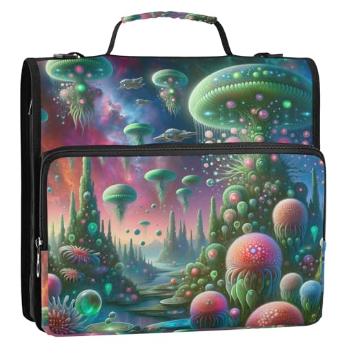 Fairyland Mushroom 3 Ringbinder, 3,8 cm, strapazierfähig, Reißverschluss, Organizer, Schulmappe mit Schultergurt, einfaches Portfolio, für 500 Blatt Fairyland Mushroom 3 Ringbinder, 3,8 cm, strapazierfähig, Reißverschluss, Organizer, Schulmappe mit Schultergurt, einfaches Portfolio, für 500 Blatt von Joitme