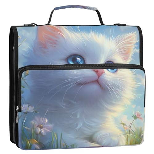 Niedliche 3-Ringbinder, 3,8 cm D-Ring, süße Ragdoll-Katze, Garten, Reißverschluss, Ordner, Organizer, Aufbewahrung, Portfolio-Etui mit Griff, für die Schule Niedliche 3-Ringbinder, 3,8 cm D-Ring, süße Ragdoll-Katze, Garten, Reißverschluss, Ordner, Organizer, Aufbewahrung, Portfolio-Etui mit Griff, für die Schule von Joitme