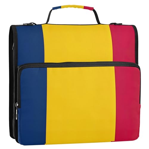 Niedlicher Ordner-Organizer mit Reißverschluss, 3,8 cm, 3 Ringe, Chad Flagge, mehrere Taschen, große Portfolio-Mappe mit Gurt für die Schule Niedlicher Ordner-Organizer mit Reißverschluss, 3,8 cm, 3 Ringe, Chad Flagge, mehrere Taschen, große Portfolio-Mappe mit Gurt für die Schule von Joitme