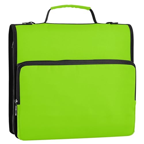 Ordner, 3,8 cm, 3 Ringe, Apfelgrün, Reißverschluss, Organizer, Schulmappe mit Schultergurt, rosa Portfolio, für 500 Blatt Ordner, 3,8 cm, 3 Ringe, Apfelgrün, Reißverschluss, Organizer, Schulmappe mit Schultergurt, rosa Portfolio, für 500 Blatt von Joitme