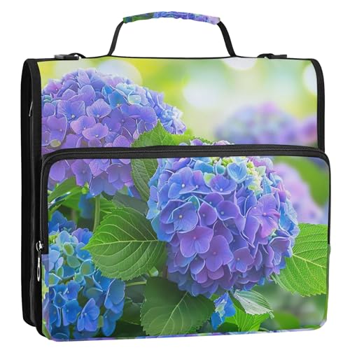 Ordner-Organizer mit Reißverschluss, Hortensien-Blume, 3,8 cm, 3-Ringbinder, strapazierfähig, Cartoon-Aufbewahrungsbeutel mit Gurt für Schule, Aufbewahrung, Portfolio-Hülle mit Griff Ordner-Organizer mit Reißverschluss, Hortensien-Blume, 3,8 cm, 3-Ringbinder, strapazierfähig, Cartoon-Aufbewahrungsbeutel mit Gurt für Schule, Aufbewahrung, Portfolio-Hülle mit Griff von Joitme
