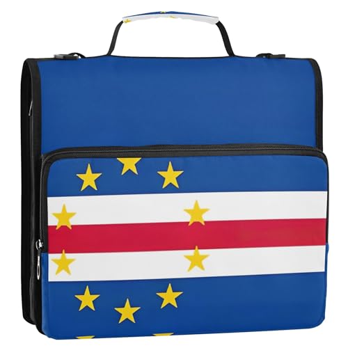 Ordner mit Kapverde-Flagge, 3,8 cm, 3 Ringe, strapazierfähig, mit Reißverschluss, Organizer mit Gurt für Schule, Aufbewahrung, Portfolio-Ordner mit Griff Ordner mit Kapverde-Flagge, 3,8 cm, 3 Ringe, strapazierfähig, mit Reißverschluss, Organizer mit Gurt für Schule, Aufbewahrung, Portfolio-Ordner mit Griff von Joitme