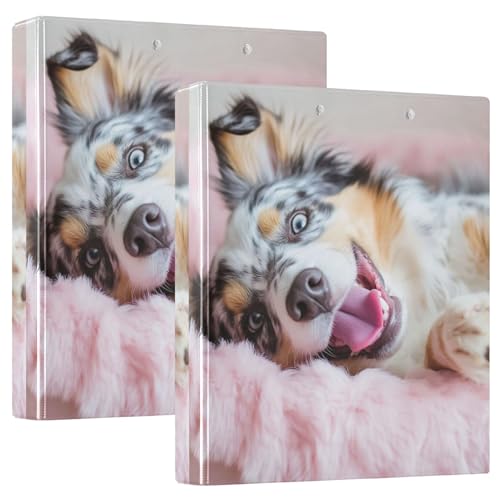 Playful Australian Shepherd Relax 3-Ring-Ordner mit 3,8 cm, für 200 Blatt, moderne Notizbuchordner, runder Ring, Präsentationsbuch, 31,5 x 27 x 6 cm, 2 Stück Playful Australian Shepherd Relax 3-Ring-Ordner mit 3,8 cm, für 200 Blatt, moderne Notizbuchordner, runder Ring, Präsentationsbuch, 31,5 x 27 x 6 cm, 2 Stück von Joitme