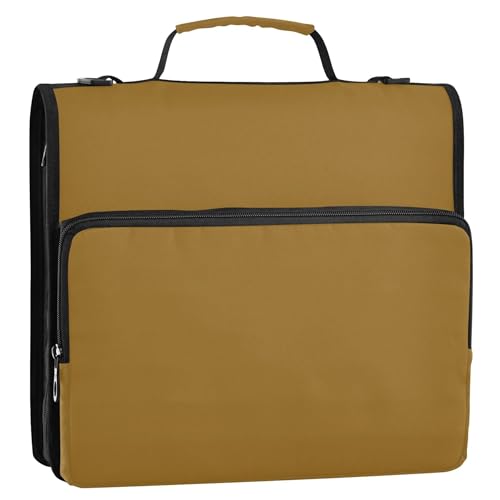 Professioneller 3-Ringordner, 3,8 cm, strapazierfähig, Khaki, Reißverschluss, Organizer, Portfolio und Etui, Ringordner, Halter, Tasche mit Gurt für die Schule Professioneller 3-Ringordner, 3,8 cm, strapazierfähig, Khaki, Reißverschluss, Organizer, Portfolio und Etui, Ringordner, Halter, Tasche mit Gurt für die Schule von Joitme