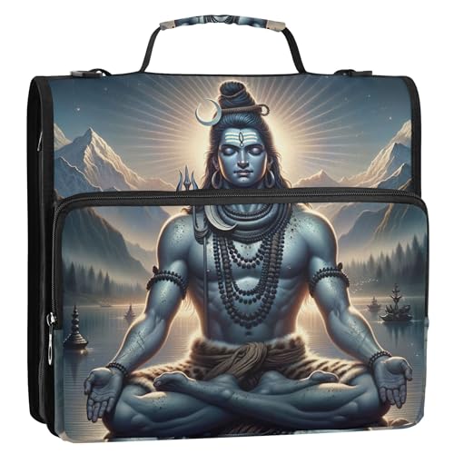Professioneller Ordner-Organizer mit Reißverschluss, 3,8 cm, D-Ring, Hindu, meditativer Gott, Shiva, Portfolio und Etui, Ringordner, Halter, Ordner mit Gurt, Mittelschultasche Professioneller Ordner-Organizer mit Reißverschluss, 3,8 cm, D-Ring, Hindu, meditativer Gott, Shiva, Portfolio und Etui, Ringordner, Halter, Ordner mit Gurt, Mittelschultasche von Joitme