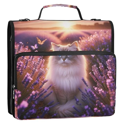 Ragdoll 3-Ringordner mit 3 Ringen, 3,8 cm, D-Ring-Reißverschluss, Organizer mit Schultergurt, für Schule, mehrere Taschen, große Portfolio-Ordner Ragdoll 3-Ringordner mit 3 Ringen, 3,8 cm, D-Ring-Reißverschluss, Organizer mit Schultergurt, für Schule, mehrere Taschen, große Portfolio-Ordner von Joitme