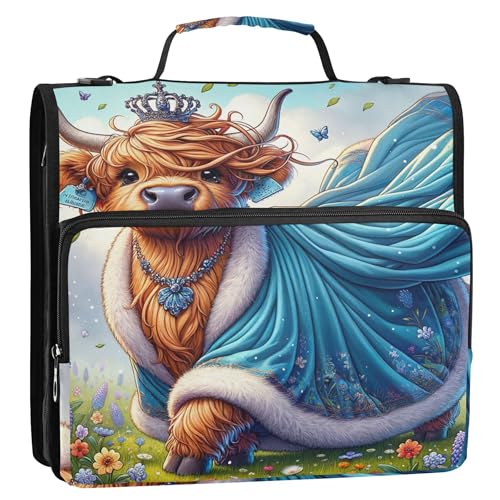 Süßes Highland Cow Funny 3 Ring Binders D Ring Binder Zipper Organizer Middle School Binder Bag with Strap Travel Portfolio Hold 500 Sheets Holder Süßes Highland Cow Funny 3 Ring Binders D Ring Binder Zipper Organizer Middle School Binder Bag with Strap Travel Portfolio Hold 500 Sheets Holder von Joitme