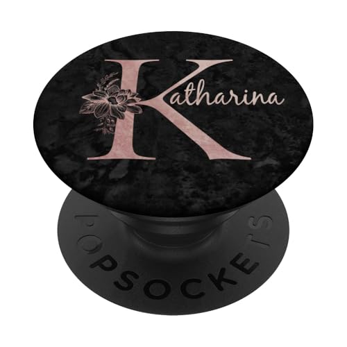 Katharina Name Personalisierte Rosa Auf Schwarzem Design PopSockets Klebender PopGrip von Jojojax Custom Names