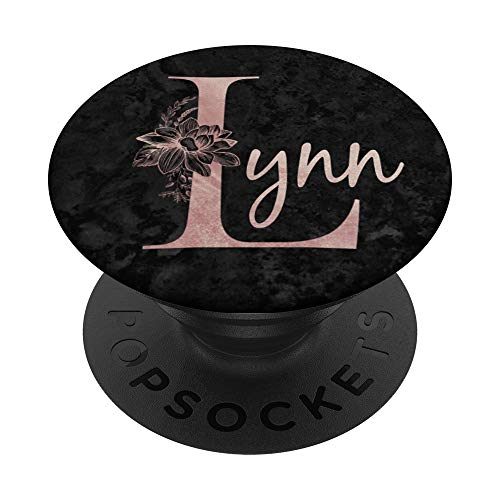 Lynn Name Personalisierte Rosa Rose Auf Schwarzem Design PopSockets mit austauschbarem PopGrip von Jojojax Custom Names