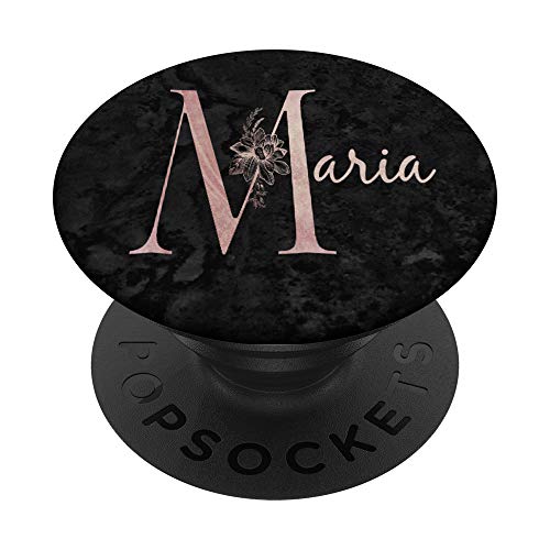 Maria Name Personalized Pink Rose on Black Design PopSockets PopGrip: Ausziehbarer Sockel und Griff für Handys/Tablets mit Tauschbarem Top Maria Name Personalized Pink Rose on Black Design PopSockets PopGrip: Ausziehbarer Sockel und Griff für Handys/Tablets mit Tauschbarem Top von Jojojax Custom Names