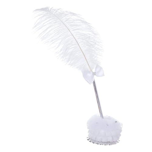 jojomis Eleganter weißer Feder-Stift mit Halter für Gästebuch, Büro, Party, Gastgeschenke jojomis Eleganter weißer Feder-Stift mit Halter für Gästebuch, Büro, Party, Gastgeschenke von Jojomis