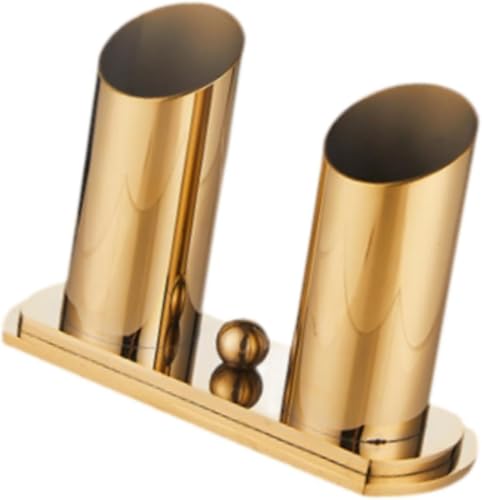 jojomis Mikrofonständer-Tablett, universeller tragbarer Mikrofonhalter für KTV, Konzerte und Performance, leichtes Schreibtischregal aus Edelstahl für 2 Mikrofone (Gold) von Jojomis