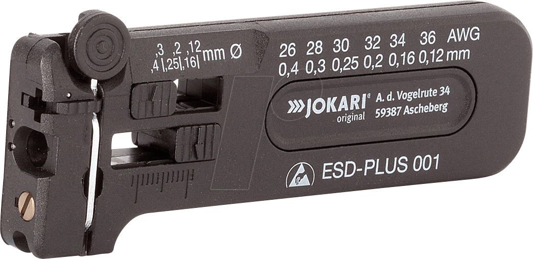 JOK 40 027 - Abisolierwerkzeug, ESD-Plus 001, 102 mm, 0,12-0,40 mm Ø von Jokari